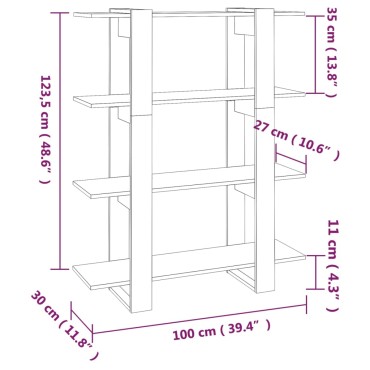 vidaXL Βιβλιοθήκη/Διαχωριστικό Χώρου Sonoma Δρυς 100x30x123,5cm 1 τεμ.