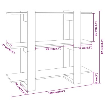 vidaXL Βιβλιοθήκη/Διαχωριστικό Χώρου Λευκό 100x30x87cm 1 τεμ.