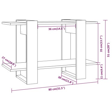 vidaXL Βιβλιοθήκη/Διαχωριστικό Χώρου Sonoma Δρυς 80x30x51cm 1 τεμ.