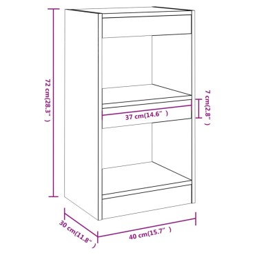 vidaXL Βιβλιοθήκη/Διαχωριστικό Χώρου Sonoma Δρυς 40x30x72cm 1 τεμ.