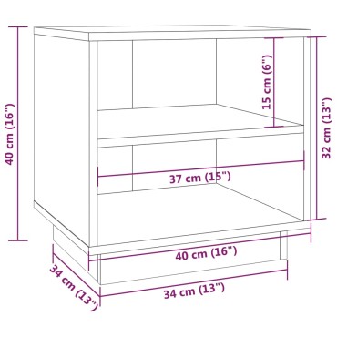 vidaXL Κομοδίνα 2 τεμ. 40x34x40cm από Μασίφ Ξύλο Πεύκου