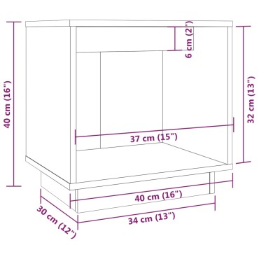 vidaXL Κομοδίνα 2 τεμ. 40x30x40cm από Μασίφ Ξύλο Πεύκου