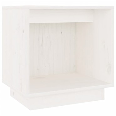 vidaXL Κομοδίνα 2 τεμ. Λευκά 40x30x40cm από Μασίφ Ξύλο Πεύκου