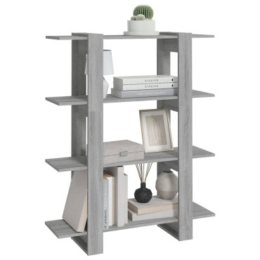 vidaXL Βιβλιοθήκη/Διαχωριστικό Χώρου Γκρι Sonoma 100x30x123,5cm 1 τεμ.