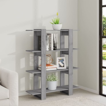 vidaXL Βιβλιοθήκη/Διαχωριστικό Χώρου Γκρι Sonoma 100x30x123,5cm 1 τεμ.