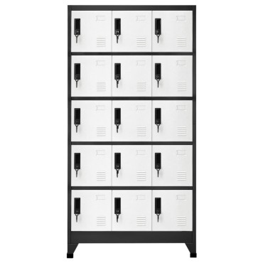 vidaXL Φοριαμός Ανθρακί και Λευκό 90x40x180cm Ατσάλινος 1 τεμ.