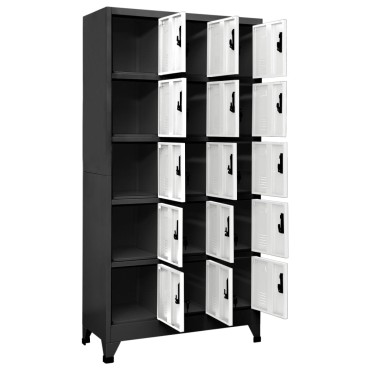 vidaXL Φοριαμός Ανθρακί και Λευκό 90x40x180cm Ατσάλινος 1 τεμ.