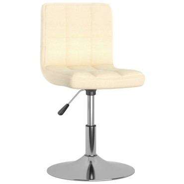 3087460 vidaXL Swivel Dining Chairs 6 pcs Cream Fabric (334211×3) 40x43x(71-85,5)cm