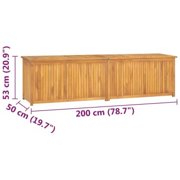 vidaXL Μπαούλο Κήπου 200x50x55cm από Μασίφ Ξύλο Teak 1 τεμ.