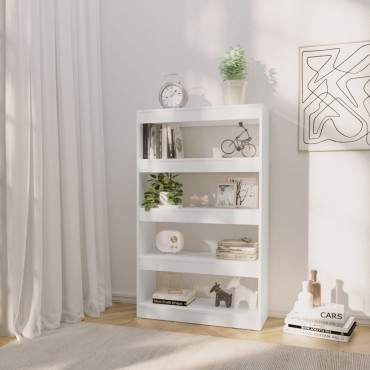 vidaXL Βιβλιοθήκη/Διαχωριστικό Χώρου Λευκό 80x30x135cm Επεξ. Ξύλο 1 τεμ.