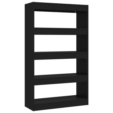 vidaXL Βιβλιοθήκη/Διαχωρ. Χώρου Μαύρο 80x30x135cm Επεξεργ. Ξύλο 1 τεμ.