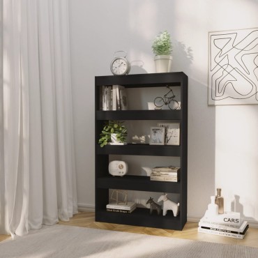 vidaXL Βιβλιοθήκη/Διαχωρ. Χώρου Μαύρο 80x30x135cm Επεξεργ. Ξύλο 1 τεμ.