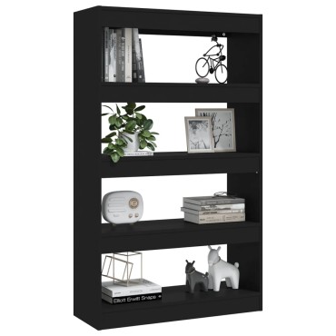 vidaXL Βιβλιοθήκη/Διαχωρ. Χώρου Μαύρο 80x30x135cm Επεξεργ. Ξύλο 1 τεμ.
