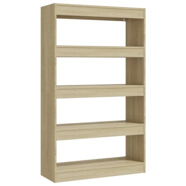 vidaXL Βιβλιοθήκη/Διαχωρ. Χώρου Sonoma Δρυς 80x30x135cm Επεξ. Ξύλο 1 τεμ.