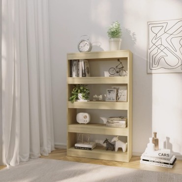 vidaXL Βιβλιοθήκη/Διαχωρ. Χώρου Sonoma Δρυς 80x30x135cm Επεξ. Ξύλο 1 τεμ.
