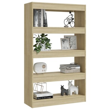 vidaXL Βιβλιοθήκη/Διαχωρ. Χώρου Sonoma Δρυς 80x30x135cm Επεξ. Ξύλο 1 τεμ.
