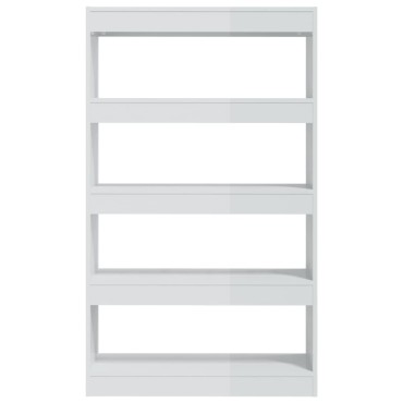 vidaXL Βιβλιοθήκη/Διαχωρ. Χώρου Γυαλ. Λευκό 80x30x135cm Επεξ. Ξύλο 1 τεμ.