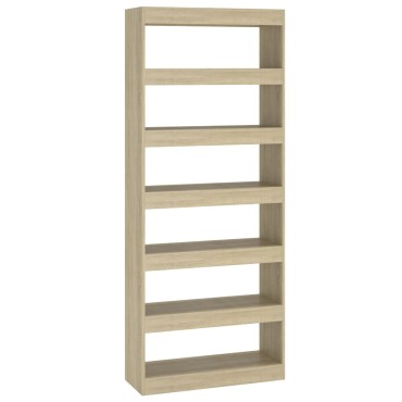 vidaXL Βιβλιοθήκη/Διαχωριστικό Sonoma Δρυς 80x30x198cm Επεξ. Ξύλο 1 τεμ.