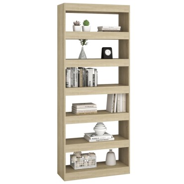 vidaXL Βιβλιοθήκη/Διαχωριστικό Sonoma Δρυς 80x30x198cm Επεξ. Ξύλο 1 τεμ.