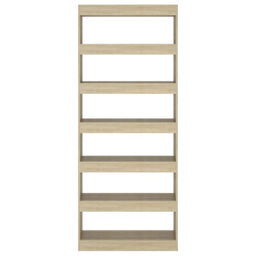 vidaXL Βιβλιοθήκη/Διαχωριστικό Sonoma Δρυς 80x30x198cm Επεξ. Ξύλο 1 τεμ.