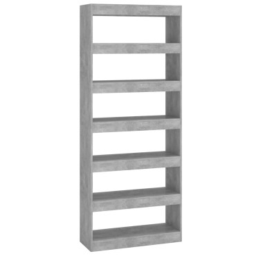 vidaXL Βιβλιοθήκη/Διαχωρισ. Χώρου Γκρι Σκυρ. 80x30x198cm Επεξ. Ξύλο 1 τεμ.