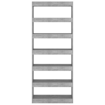 vidaXL Βιβλιοθήκη/Διαχωρισ. Χώρου Γκρι Σκυρ. 80x30x198cm Επεξ. Ξύλο 1 τεμ.