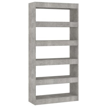 vidaXL Βιβλιοθήκη/Διαχωρισ. Χώρου Γκρι Σκυρ. 80x30x166cm Επεξ. Ξύλο 1 τεμ.