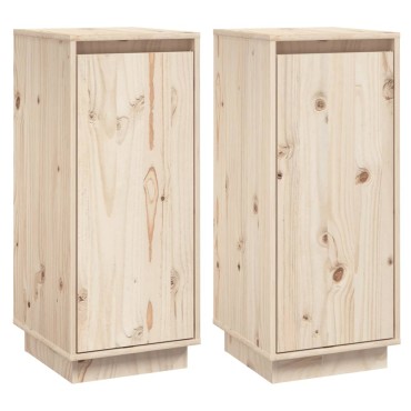 vidaXL Ντουλάπια 2 τεμ. 31,5x34x75cm από Μασίφ Ξύλο Πεύκου