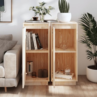 vidaXL Ντουλάπια 2 τεμ. 31,5x34x75cm από Μασίφ Ξύλο Πεύκου
