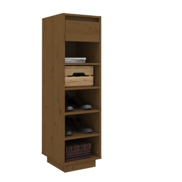 vidaXL Παπουτσοθήκη Καφέ Μελί 30x34x105cm από Μασίφ Ξύλο Πεύκου