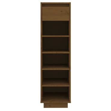 vidaXL Παπουτσοθήκη Καφέ Μελί 30x34x105cm από Μασίφ Ξύλο Πεύκου