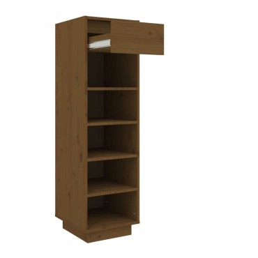 vidaXL Παπουτσοθήκη Καφέ Μελί 30x34x105cm από Μασίφ Ξύλο Πεύκου