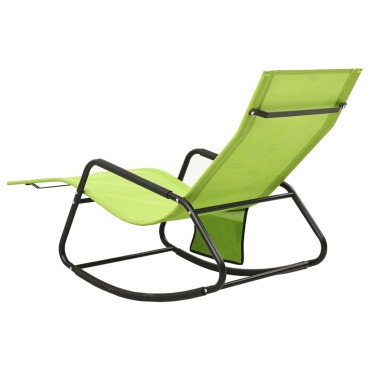 vidaXL Ξαπλώστρα Πράσινη από Ατσάλι και Textilene 145x57x83cm 1 τεμ.
