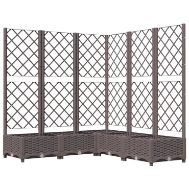 vidaXL Ζαρντινιέρα Κήπου με Καφασωτό Καφέ 120x120x121,5 εκ. από PP