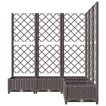 vidaXL Ζαρντινιέρα Κήπου με Καφασωτό Καφέ 120x120x121,5 εκ. από PP