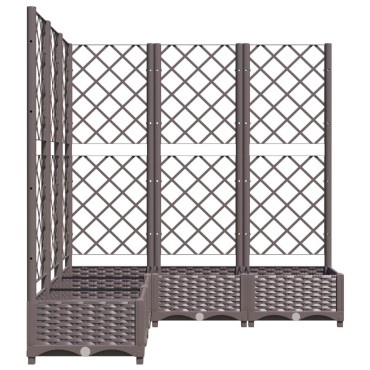vidaXL Ζαρντινιέρα Κήπου με Καφασωτό Καφέ 120x120x121,5 εκ. από PP