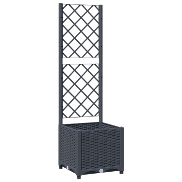 vidaXL Ζαρντινιέρα Κήπου με Καφασωτό Μπλε Γκρι 40x40x136 εκ. από PP
