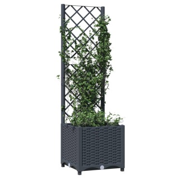 vidaXL Ζαρντινιέρα Κήπου με Καφασωτό Μπλε Γκρι 40x40x136 εκ. από PP