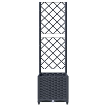 vidaXL Ζαρντινιέρα Κήπου με Καφασωτό Μπλε Γκρι 40x40x136 εκ. από PP