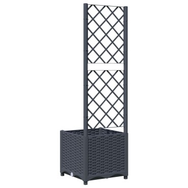 vidaXL Ζαρντινιέρα Κήπου με Καφασωτό Μπλε Γκρι 40x40x136 εκ. από PP