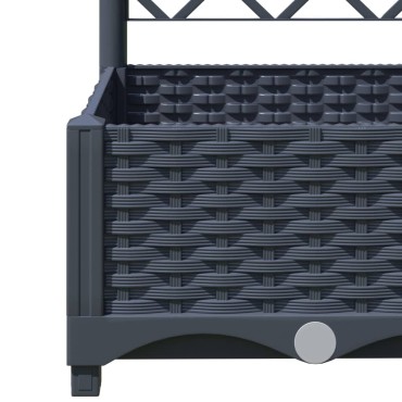 vidaXL Ζαρντινιέρα Κήπου με Καφασωτό Μπλε Γκρι 120x40x121,5εκ από PP