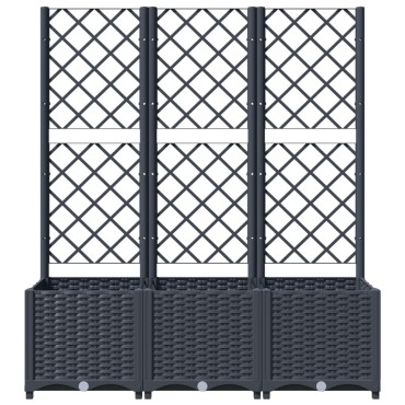 vidaXL Ζαρντινιέρα Κήπου με Καφασωτό Μπλε Γκρι 120x40x136 εκ. από PP