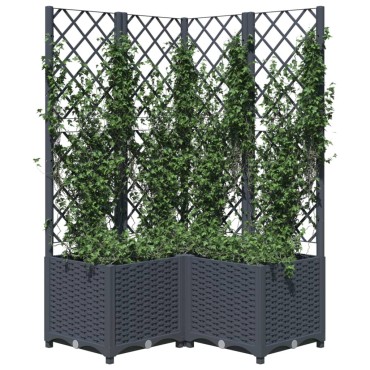 vidaXL Ζαρντινιέρα Κήπου με Καφασωτό Μπλε Γκρι 80x80x136 εκ. από PP
