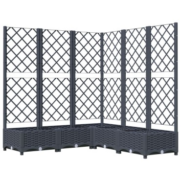 vidaXL Ζαρντινιέρα Κήπου με Καφασωτό Μπλε Γκρι 120x120x121,5 εκ. από PP