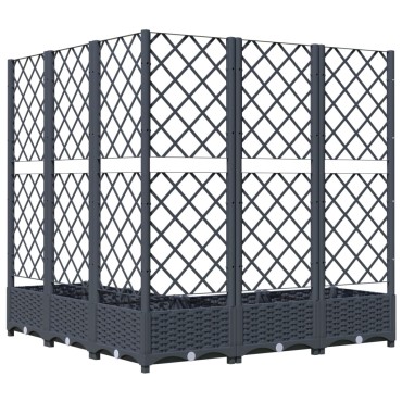 vidaXL Ζαρντινιέρα Κήπου με Καφασωτό Μπλε Γκρι 120x120x121,5 εκ. από PP