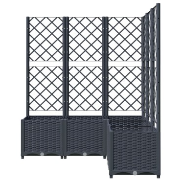 vidaXL Ζαρντινιέρα Κήπου με Καφασωτό Μπλε Γκρι 120x120x136 εκ από PP