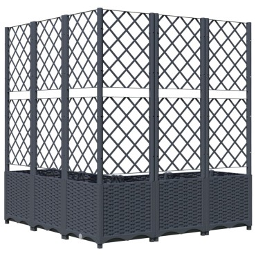 vidaXL Ζαρντινιέρα Κήπου με Καφασωτό Μπλε Γκρι 120x120x136 εκ από PP