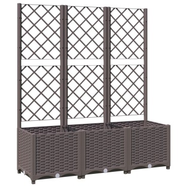 vidaXL Ζαρντινιέρα Κήπου με Καφασωτό Καφέ 120 x 40 x 136 εκ. από PP