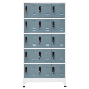 vidaXL Φοριαμός Ανοιχτό Γκρι & Σκούρο Γκρι 90x40x180cm Ατσάλινος 1 τεμ.