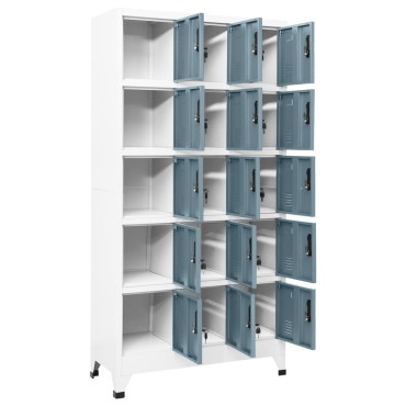 vidaXL Φοριαμός Ανοιχτό Γκρι & Σκούρο Γκρι 90x40x180cm Ατσάλινος 1 τεμ.